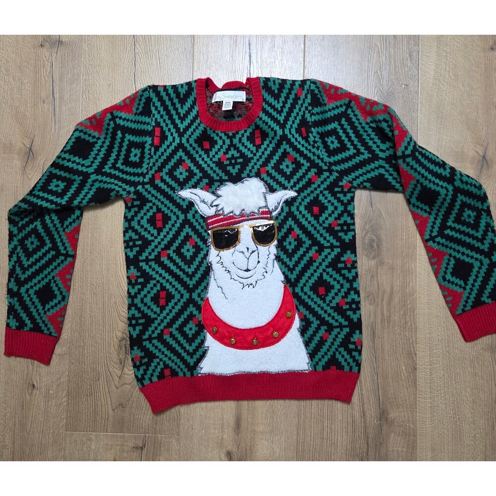 Holiday Lama OG Ugly Tacky Christmas Sweater EUC M